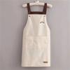 1Pcs Simple Waterproof Apron Wear Resistant Anti-Fouling Anti-Oil Zipper Large Pocket Apron Home Kitchen Apron
