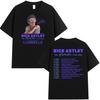 Rick Astley Reflection Tour 2026 Camisetas Estampadas Unisex Moda Hip Hop Camiseta de Manga Corta Vintage 100% Algodón Streetwear