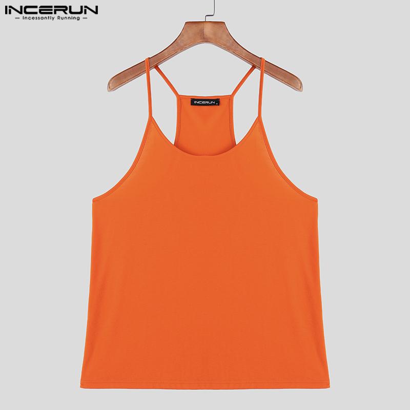 INCERUN Summer Tank Tops Men U Neck Sling Sleeveless Loose Camisole
