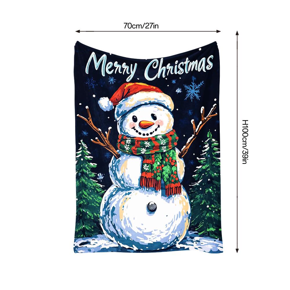 Tuniu Merry Christmas Snowman Blanket Throw Sofa Bed Room Decorative Warm Cozy Gift