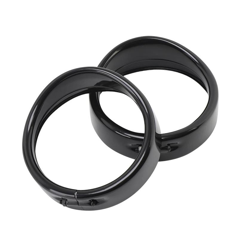 

Motorcycle LED 7 +4.5 Headlight Trim Ring Visor Fog Light Trim Cover For Harley Touring Road King Electra Glide Softail FLD/FLH
