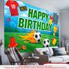 1pc 2D Flat Soccer Theme Birthday Banner Birthday Party Indoor Outdoor Decorative Banner Garden Patio Celebration Party Decor Birthday