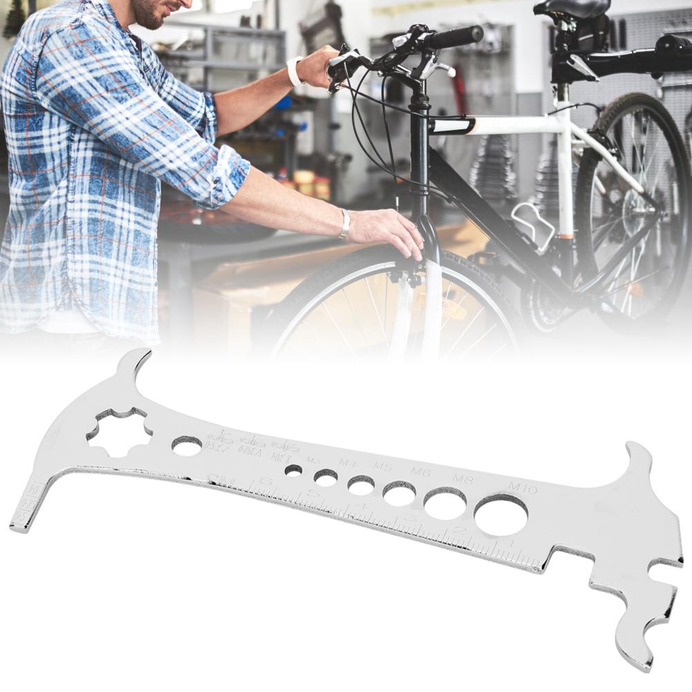 6 In 1 Stainless Steel Portable Mountain Road Bicycle Chain Measurer Bike Wear Indicator Tool