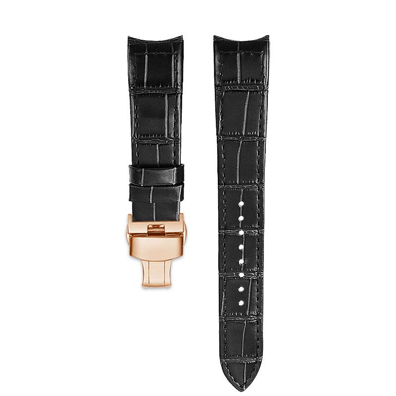 Gebogenes Rindsleder-Uhrenarmband für SEIKO Premier Serie SNP093 096 114 126 127 gebogenes Leder-Uhrenarmband 21mm Armband Armband