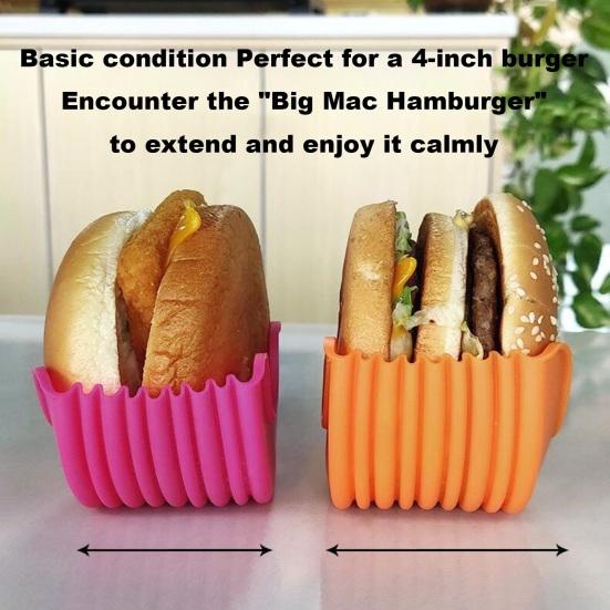 1/4 szt. Silikonowy stojak, wysuwany, stały pojemnik na burgery, bezdotykowy klips do burgerów, wielokrotnego użytku, uchwyt na pudełko na burgery, bezpieczny w zmywarce, klips do kanapek klasy spożywczej