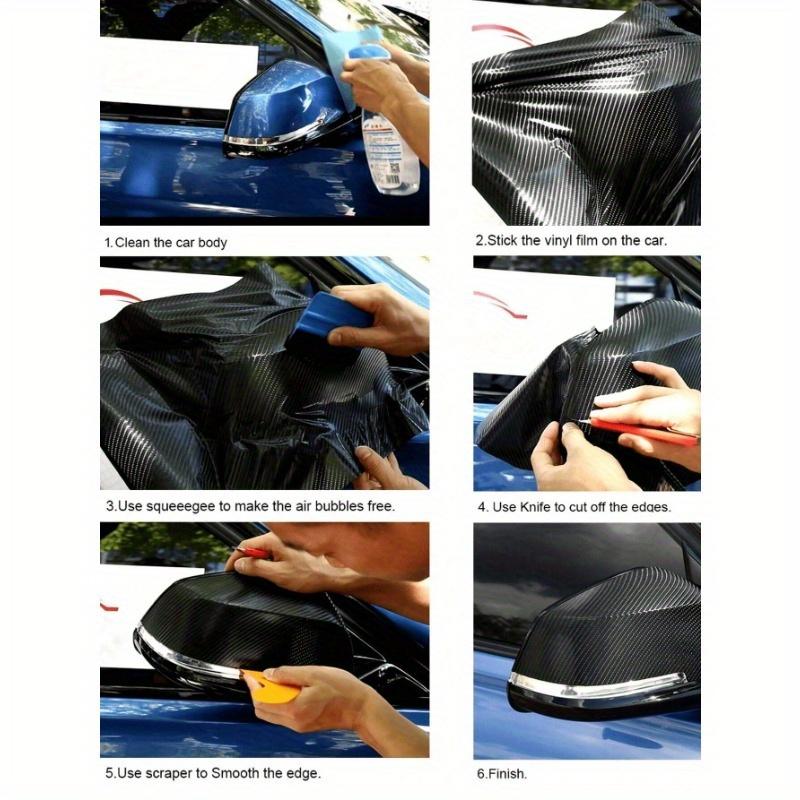1pc 10x152cm 7D Carbon Fiber Vinyl Film Car Sticker Glossy Car Interior Wrap Sticker Car Home Door Decals Protect Your More Cool DIY Paste