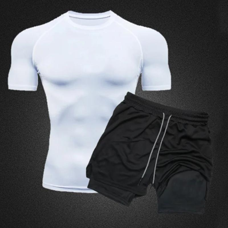 Men's Quick-Dry Double Layer Swim Shorts with Inner Lining - Anti-Embarrassment Swimsuit Set for Swimming and Hot Springs.