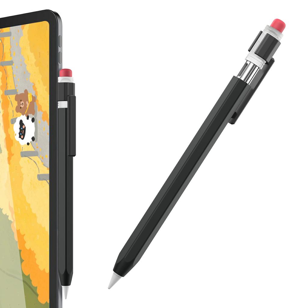 AHASTYLE PT180-3-K Pencil Sleeve with Clear Cap/Clip for Apple Pencil 3 Protective Silicone Case Retro Style