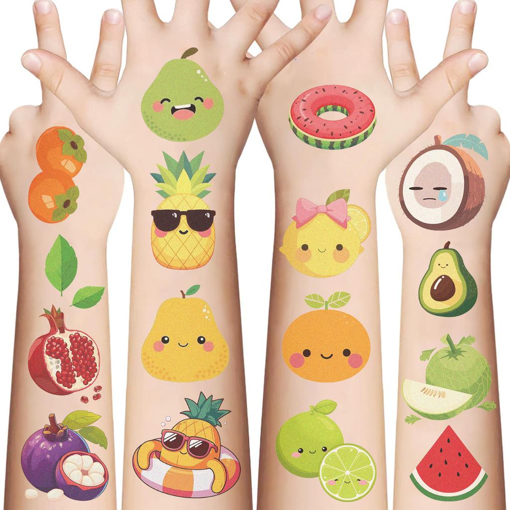 New Cartoon Fruit Disposable Tattoo Stickers Waterproof Party Gift Funny Face Stickers