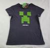 Minecraft Creeper Sequin Girls Charcoal Short Sleeve T Shirt Size 14 New