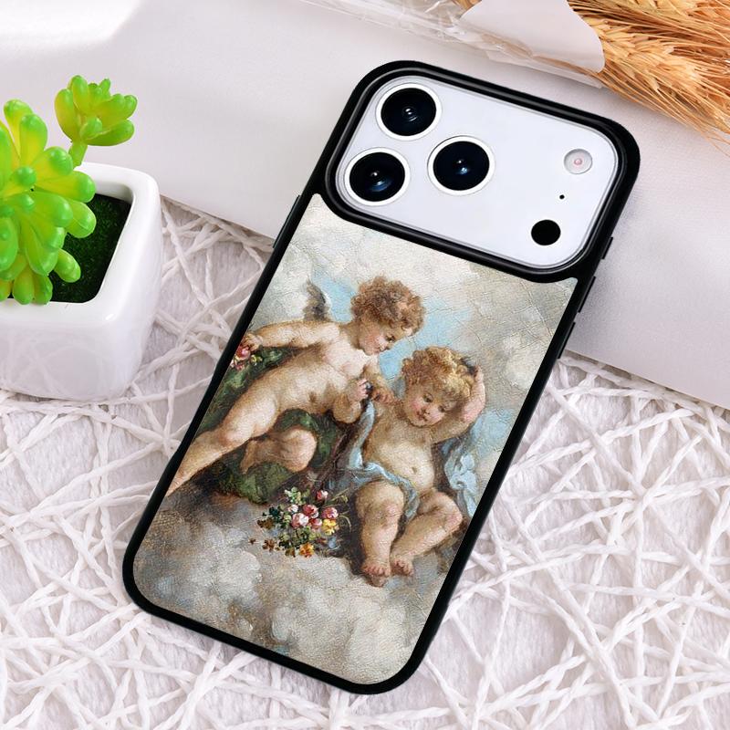 Cartoon Angel Baby Printing Phone Case for iPhone 17 Air 16 15 11 12 14 13 Pro Max Shockproof Cover