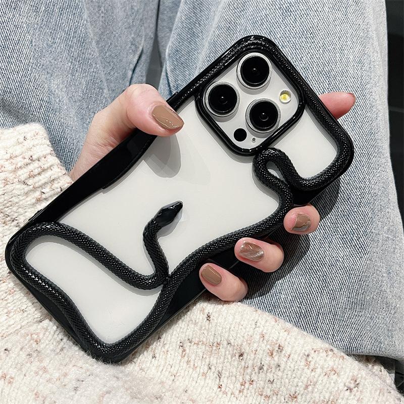 The Creative Hollowed out Three dimensional Snake Year Phone Case Is Suitable for The New Samsung S25ultra S24 and The Cute S23FE Protective Case
