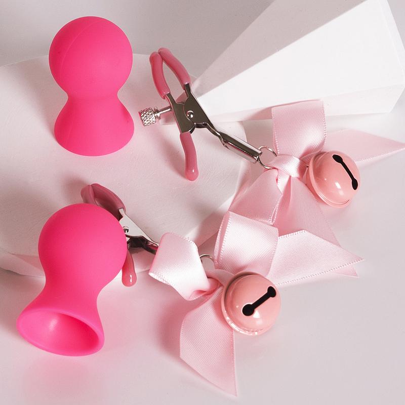 Adults Fetish Bowknot Teasing Nipple Clamps Sex Toys For Women Bdsm Bondage Breast Sucker Cosplay Games Flirt Exotic Accessories