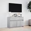 TV Stand with LED Lighting Gray Sonoma 91 x 34 x 61 cm