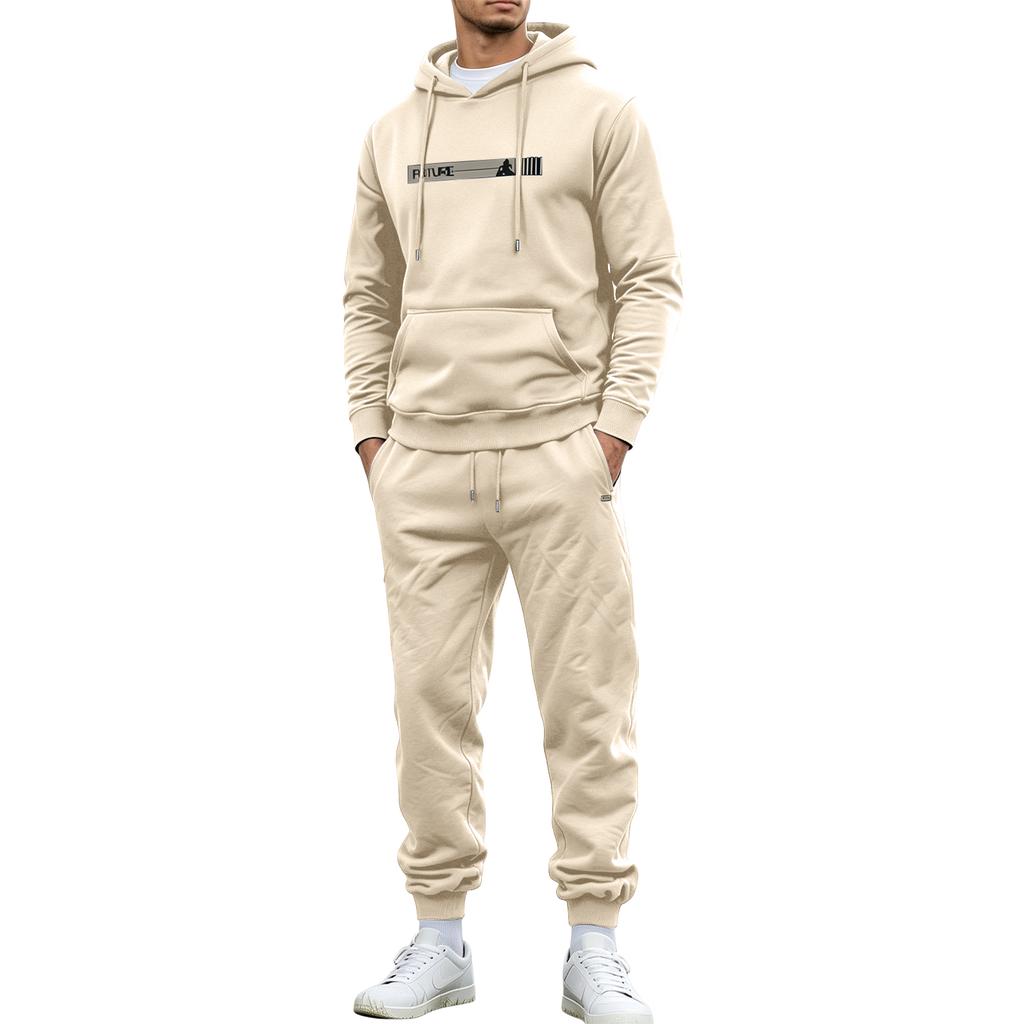 Unisex Printed Hoodie and Drawstring Jogger Set for Casual Everyday Wear