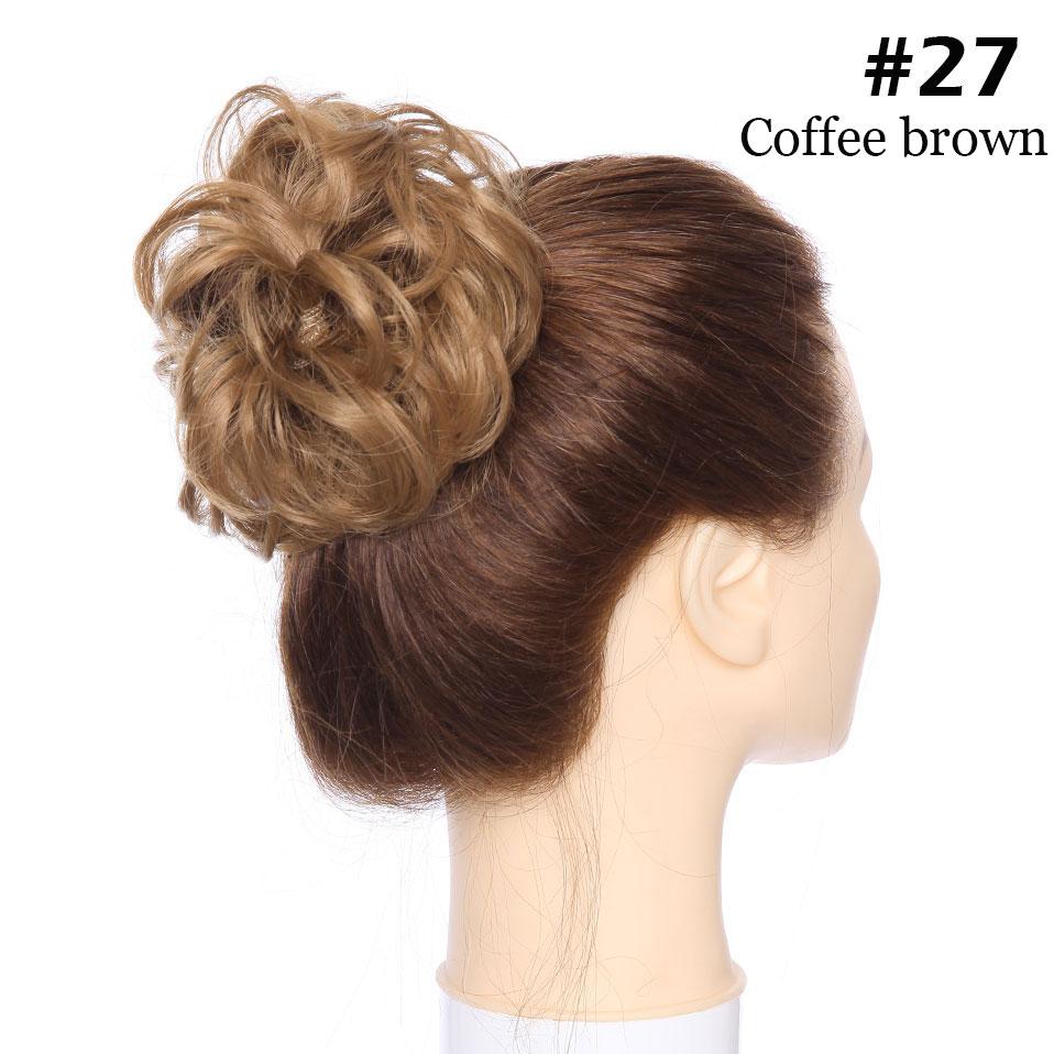 S-noilite Synthetic Elastic Band With Hair Curly Chignon Hair Women Drawstring Ponytail Hairpieces Black Brown Blonde Hairpiece