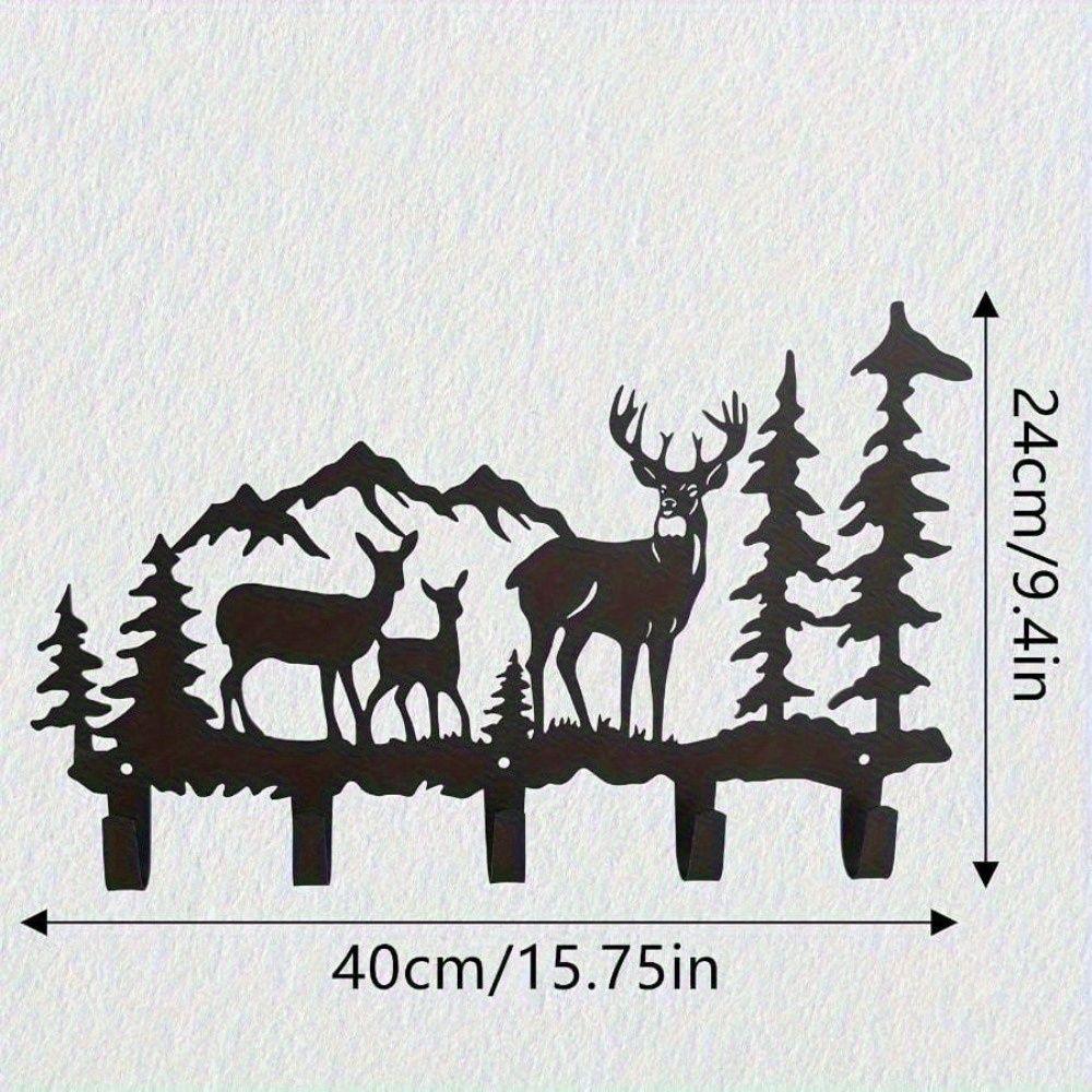 

Antler Wall Shelf with 5 Hooks Powder Coated