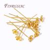 5-10Pcs/Lot Pins For Jewelry 18K Gold Plated Brass Flower Head Pin For Earring,DIY Bracelets Accessories
