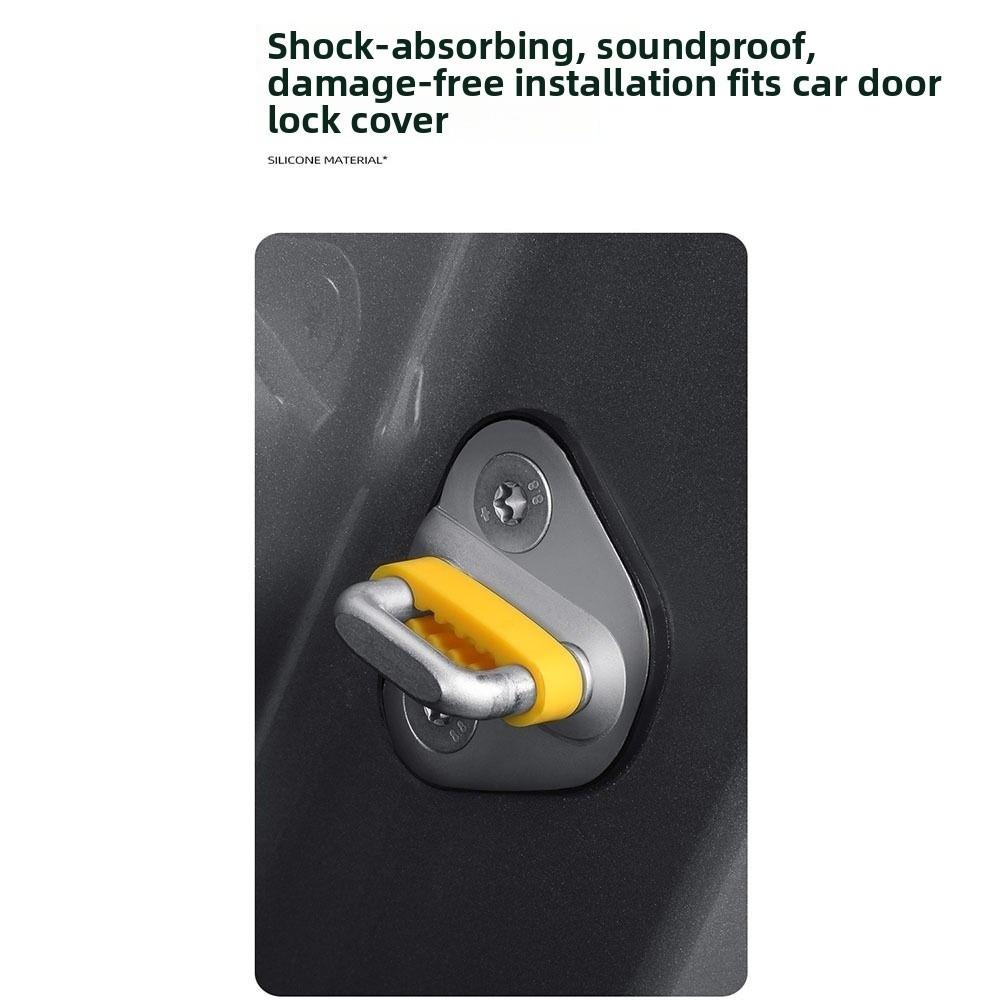 Silicone Car Door Lock Protectors Soundproofing Sound Damper Door Lock Buffer  Auto Accessory
