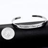 Stainless Steel Engraved C Shaped Adjustable Bracelet Mother S Day Gift