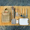 12Pcs Outdoor Travel Utensils Set Large Capacity Cooking Grilling Set Portable Kitchenware Set for Backpacking