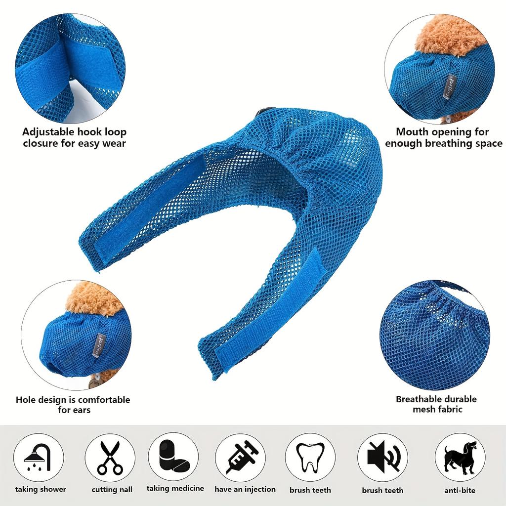 Cat Anti-Bite Breathable Muzzle (Adjustable & Comfortable) - Christmas Print, for Grooming/Care/Bathing, Great Holiday Gift