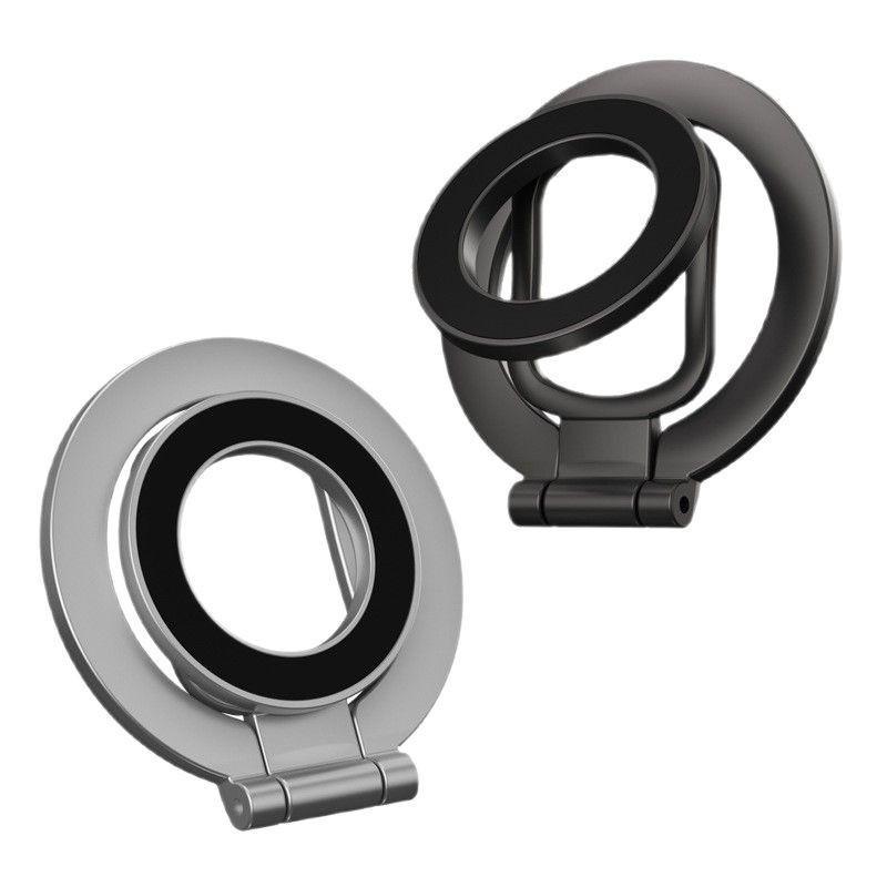 Doppelseitige Halterung Faltbarer 360° drehbarer Ständer mit starkem Magnet und Fingergriff-Unterstützung (Ganzmetallständer)