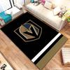 Knight Emblem on Black Patterned carpet, non slip mat suitable for living room and bedroom sofas