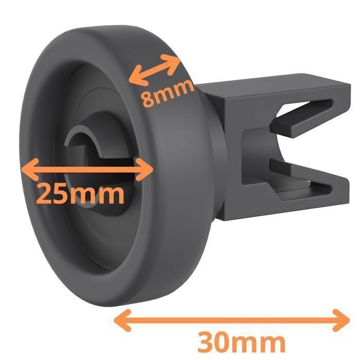 Dishwasher Wheels - Universal - Pack of 8 - Compatible with AEG Candy Electrolux Faure Ikea - 25mm