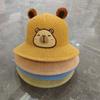 Sweet Cartoon Straw Cups Wide Brim Outdoor Travel Fisherman Cup Gifts Children's Capybara Sun Hat