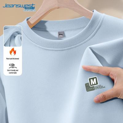 JEANSWEST Herren Fleecegefüttertes Rundhals-Sweatshirt