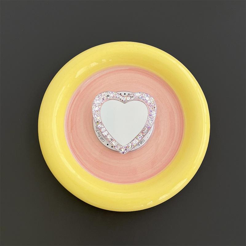 Magnetic Magsafe Mobile Phone Airbag Holder Wind Flash Powder Sequins Love Mirror Sticker Portable Makeup Mirror
