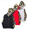 Felpa con cappuccio trendy mimetica squalo con zip per uomo e donna realizzata in comodo tessuto misto cotone