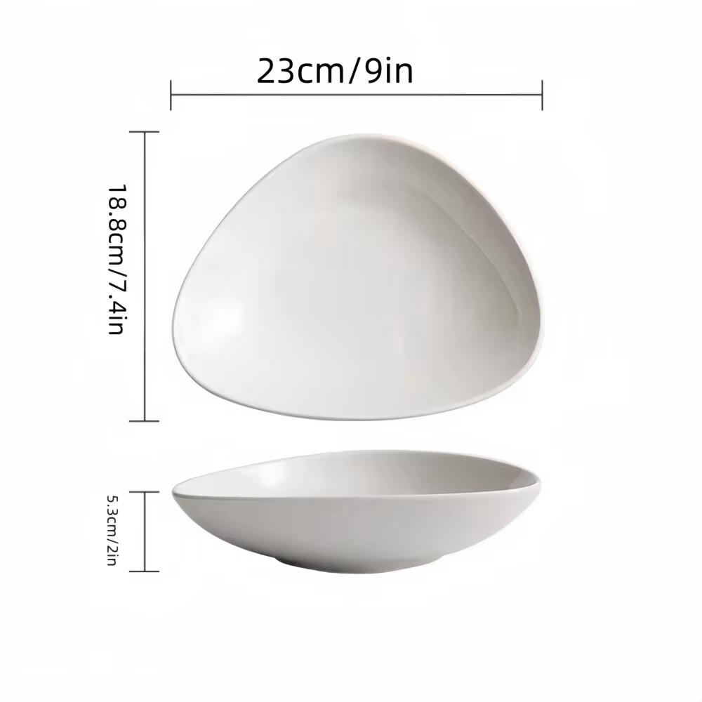 

Japanese ceramic salad bowl, triangular innovative microwave safe tableware, creative fruit salad bowl, restaurant salad bowl