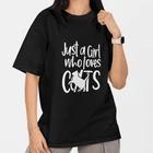 Just A Girl Who Loves Cats T-Shirt Funny Cat Lover Gift Cute Cat Mom Shirt Women L