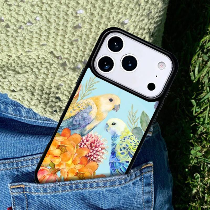 Pets 1 Budgies mobile phone case Compatible with IPhone 17 16 15 14 13 12 11Pro Max 17 Air cover