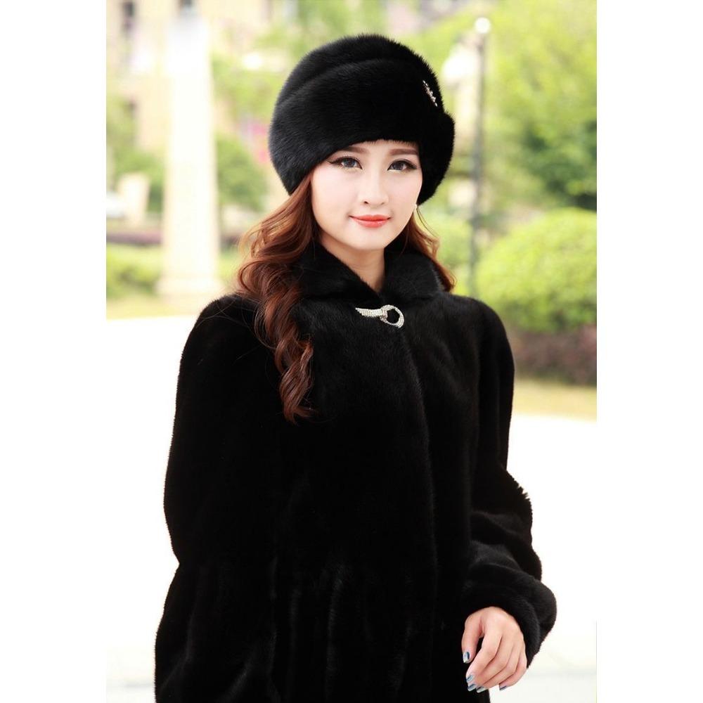 Faux Mink Hat Winter Women's Eco-friendly Mink Hat Winter Middle-aged and Elderly Warm Ear Protection Fur Beret