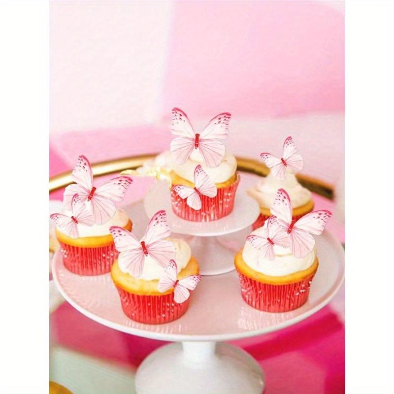 48 Pcs Edible Butterflies For Cake Decorating, Wafer Paper Butterfly Cake Topper Butterfly Cupcake Decorating For Wedding Birthday Anniversary Flower