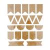 Cork Sticker - Creative Seeds - Pennant - 25 Pieces - Brown - Mixed