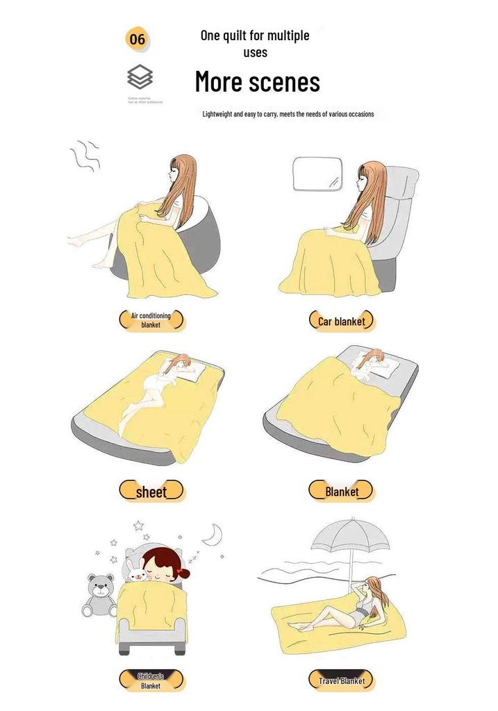 Premium A-grade Pure Cotton 6-Layer Gauze Comforter & Nap Blanket