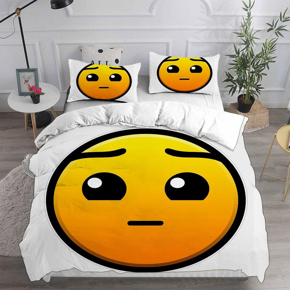 Geometry Dash Bedding Sets Comforter Quilt Bed Cover Duvet Cover Pillow Case 2-3 Pieces Sets Kids Adult Size