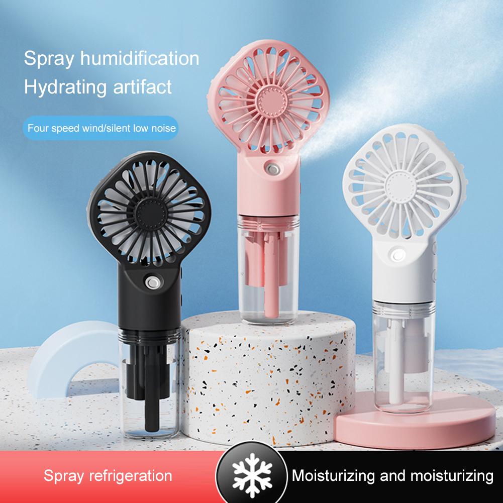 Portable Humidifier Fan Mini Handheld Mist Fan Portable USB Rechargeable Handheld Fan with Humidifier Mini Water Spray Hand Fan