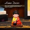 Motorisierte bewegliche Buddha-Mönchsstatue – Feng Shui Glücksbringer-Ornament für Armaturenbrett, Zuhause und Büro