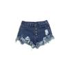 Premium Quality Usa Women High Waisted Washed Ripped Hole Mini Jeans Pants For Stylish Comfort