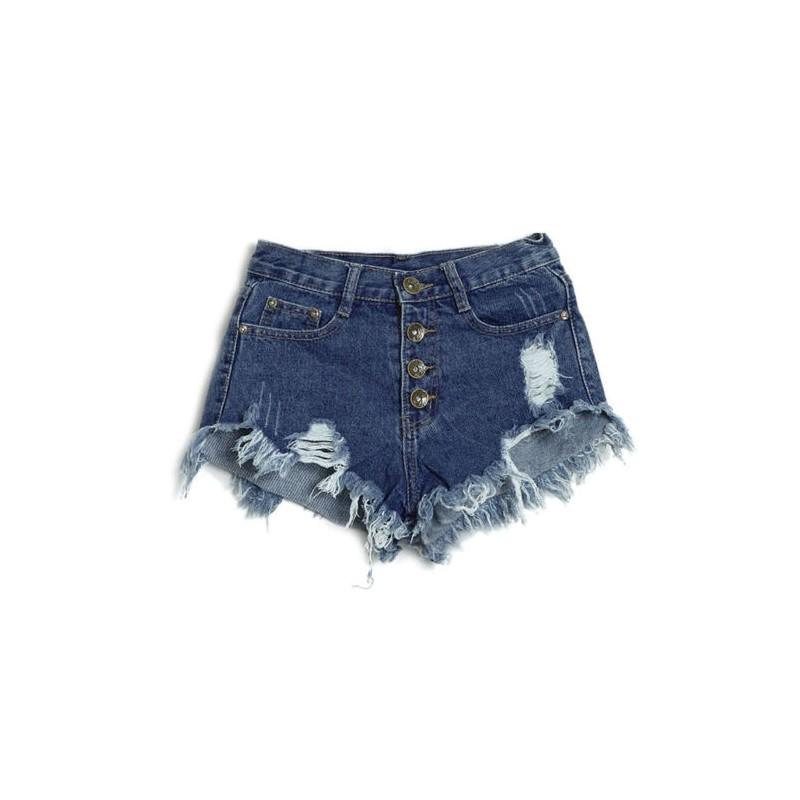 Premium Quality Usa Women High Waisted Washed Ripped Hole Mini Jeans Pants For Stylish Comfort