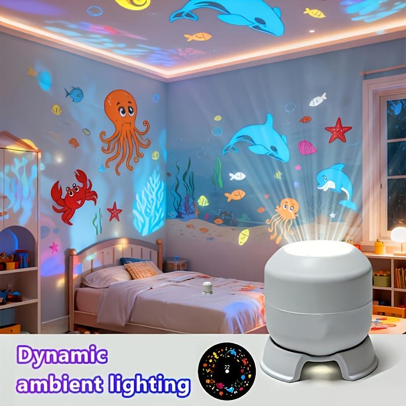 LED Starry Ocean Projection Light 360°Rotating Dynamic Night Light USB Plug-in Creative Birthday Gift for Preferred Bedroom Lamp