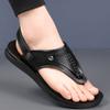 2025 Summer Anti-slip Beach Shoes for Men Casual New Designer Leather Sandals Male Solid Color Flip Flops Man