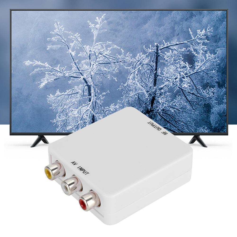 AV To RF Mini Video Converter Box Driver Free Adapter TV Signal Switcher 67.25Mhz 61.25Mhz