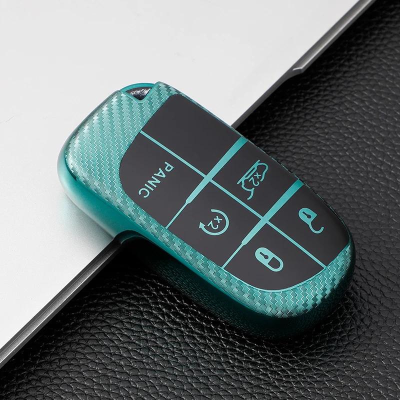 Car Smart Key Cover Case Fob Bag Keychain for Jeep Renegade Compass Frand Cherokee Dodge Journey Charger Chrysler 200 300 300C