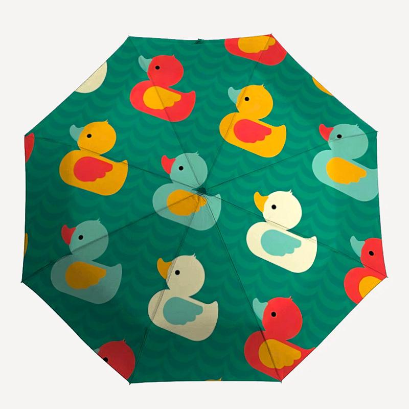 1pc Duck Pattern Automatic Open/Close Umbrella - Compact Travel Umbrella, Gift for Birthday, Yy251208118